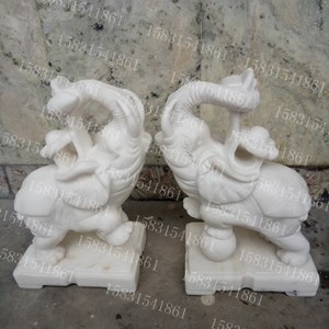 石雕大象天然漢白玉小象一對酒店公司門口招財風水石象工藝品擺件