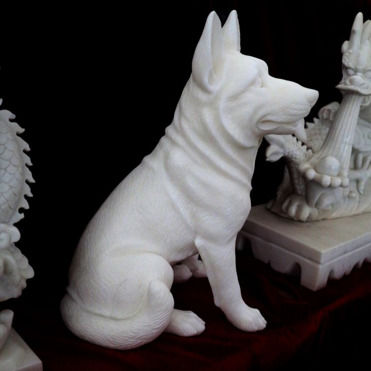 多紅雕塑 廠家直銷 漢白玉動物石雕狗工藝品 庭院別墅室內.