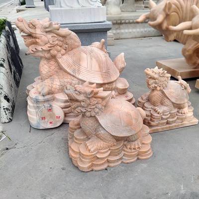 漢白玉石雕龍龜龍頭龜石頭赑屃雕刻廠家定做修復翻新