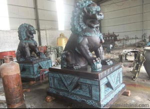 風水擺件銅獅子,長春銅獅子,仿古銅獅子定做
