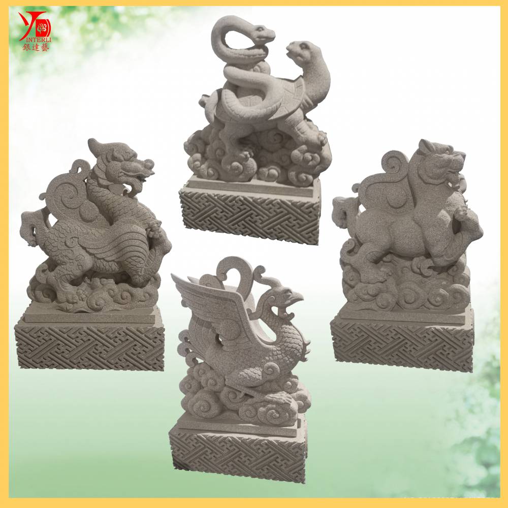 古代四大神獸石雕青龍白虎朱雀玄武花崗巖石材雕刻福建廠家定做