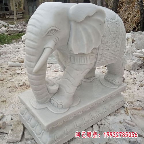草坪石雕大象 廣安大象石雕雕塑制作廠