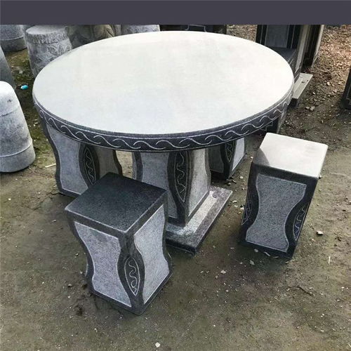 仿古雕刻青石庭院石桌子日式戶外石凳石雕工藝品擺件